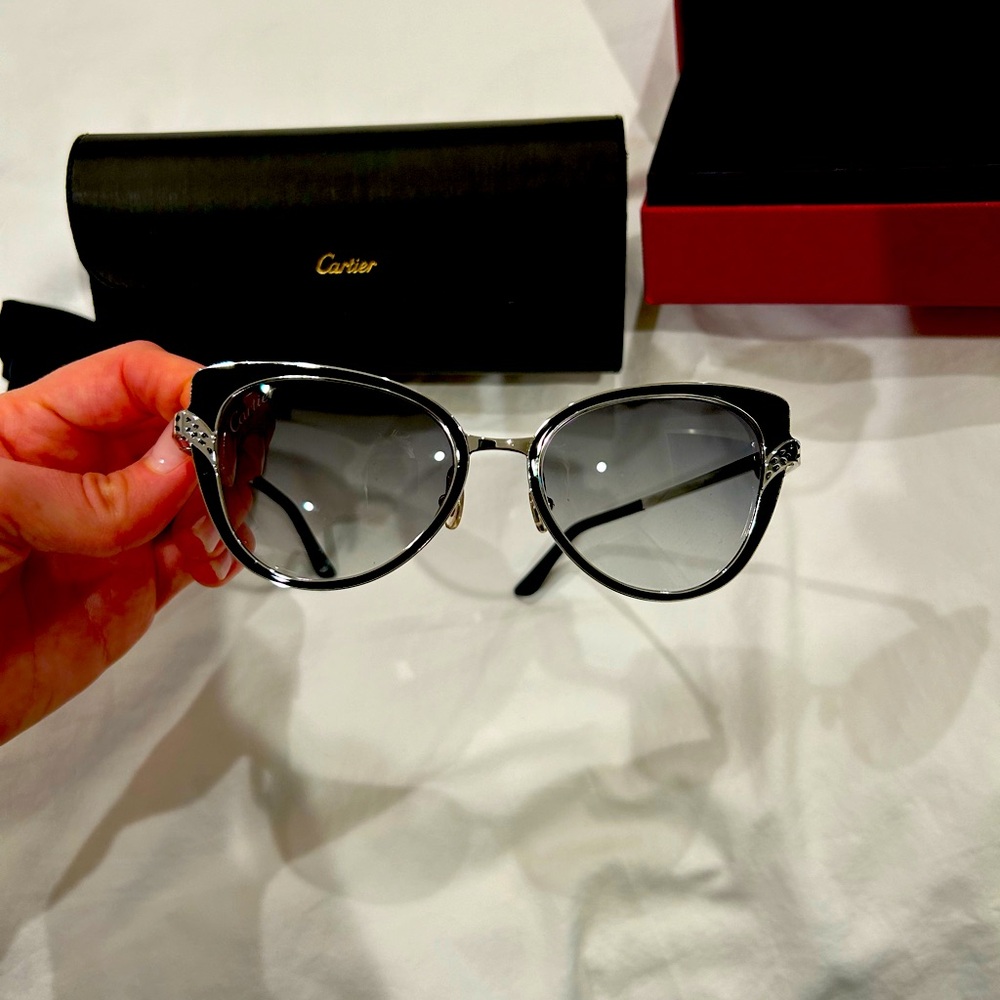 Cartier Sunglasses cat eye with real pearl. Exclusive collection